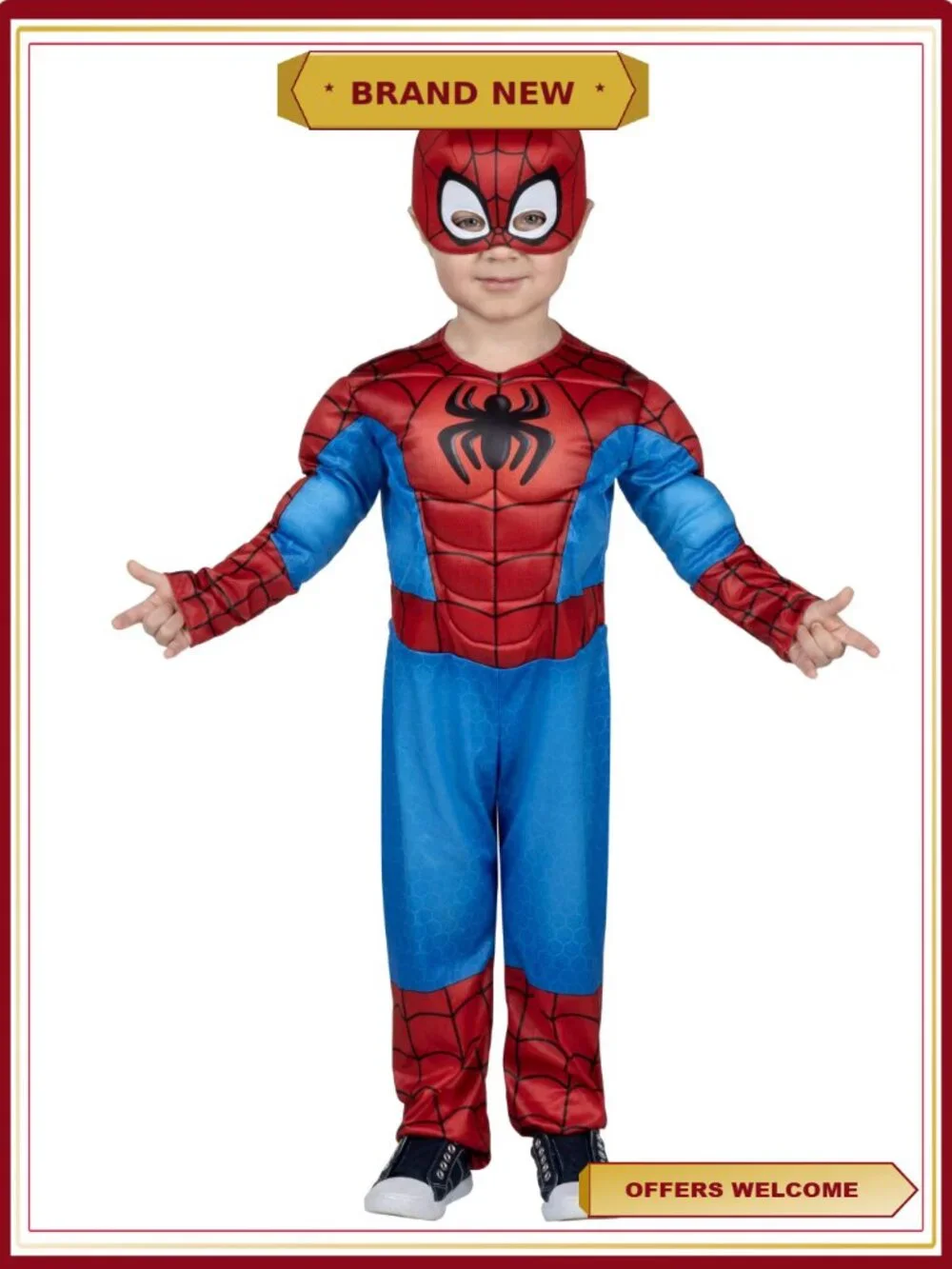 Toddler Halloween Costume Spiderman Jumpsuit with Mask Size 2T